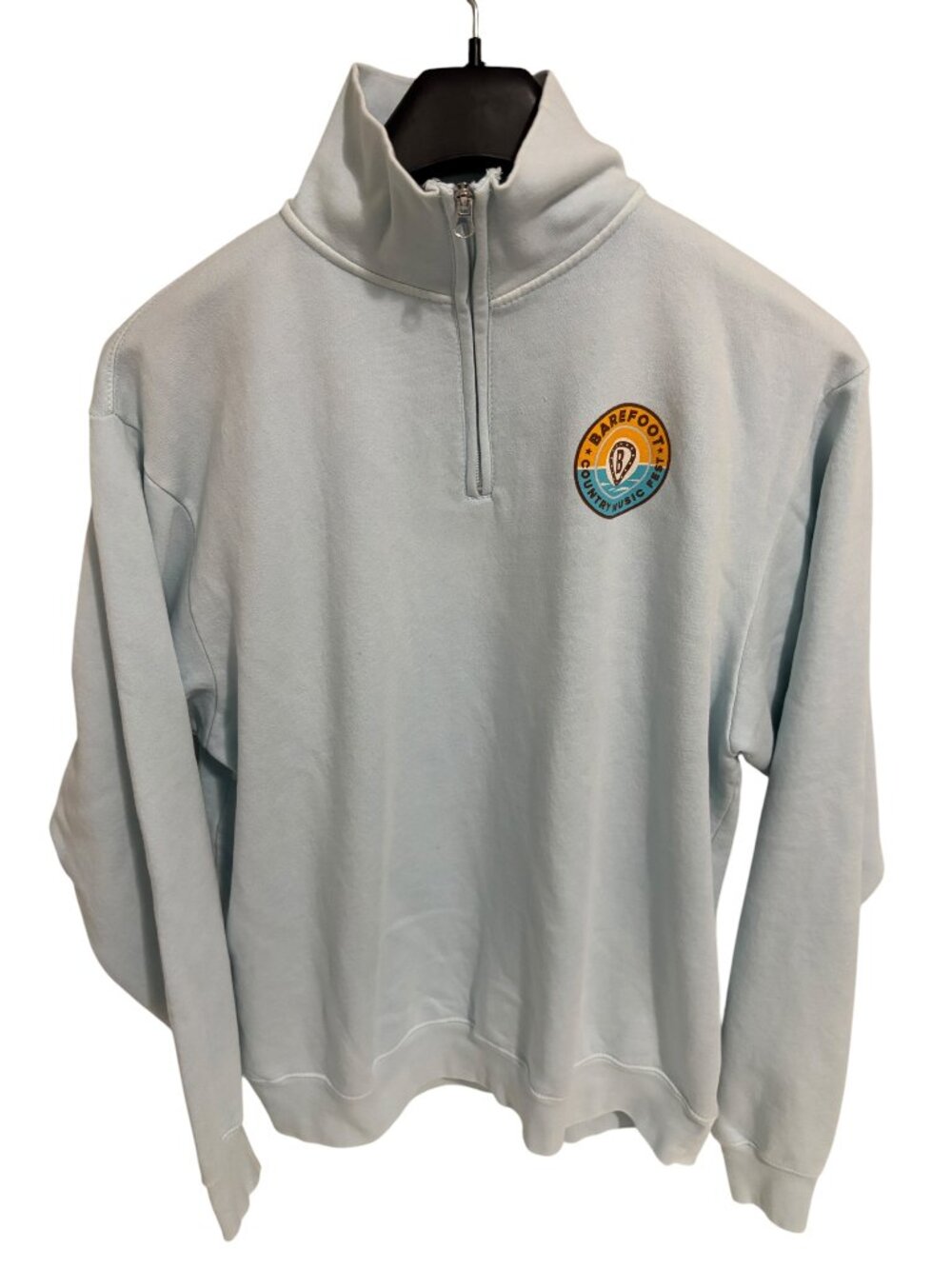 Barefoot Country Music Fest 2024 1/4 Zip Sweatshirt Size XL Blue Crew Neck
